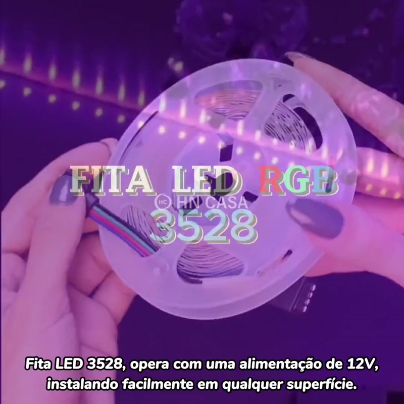 Fita LED 3528 SUPER LED ULTRA RGB 5M até 15M 12V 300 LEDS | 16 CORES IP20 Pronta Entrega Com e Sem Fonte