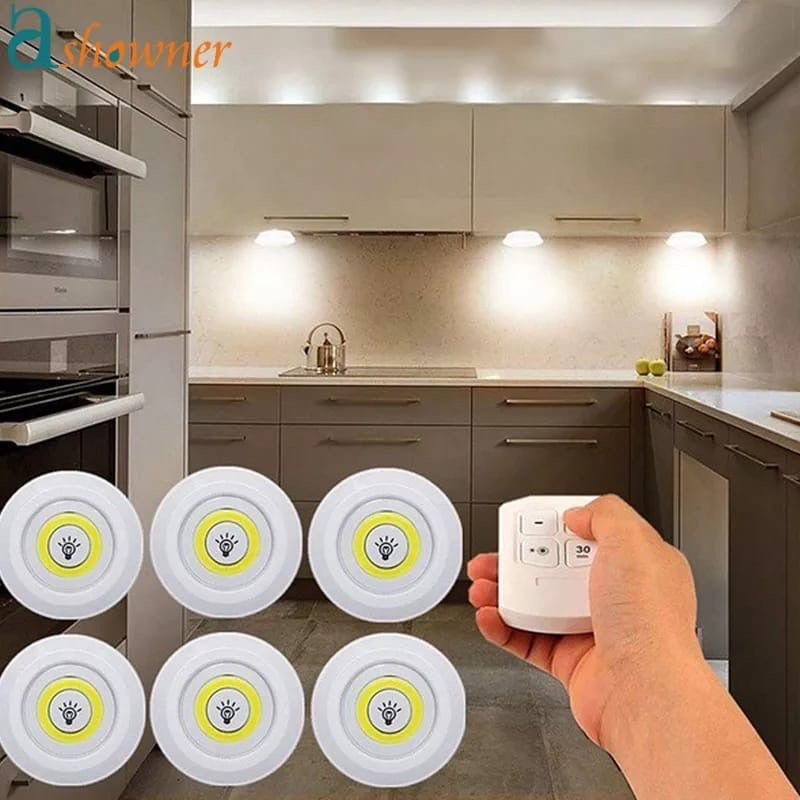 Lampâda Adesiva KIT Com 3 Luminárias e Controle à Pilha AAA MT027-2 (CC) MT027 (CR)