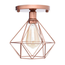 Lustre De Teto Industrial Plafon Retrô Aramado Diamante