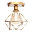 Lustre De Teto Industrial Plafon Retrô Aramado Diamante
