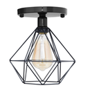 Lustre De Teto Industrial Plafon Retrô Aramado Diamante