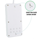 Régua Filtro de Linha com 7 Tomadas Extensão Elétrica 1 Universal 4 USB Bivolt 10A 110v/220v Cabo de 2 Metros Seguro e confiável