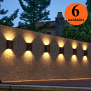 Luminária Solar De Parede À Prova D'água Para Jardim Muro E Varanda Led Spot