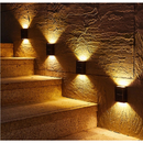 Luminária Solar De Parede À Prova D'água Para Jardim Muro E Varanda Led Spot