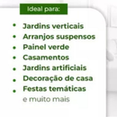 Kit de 2 Vasos Decorativos Trançados com 4 Plantas Penduradas Artificiais de Bambu