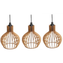 kit 3 Pendente Luminária de teto lustre para qualquer ambiente em MDF - 3ppc/sf