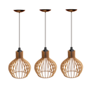 kit 3 Pendente Luminária de teto lustre para qualquer ambiente em MDF - 3ppc/sf