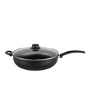 Frigideira Wok Antiaderente 32 cm Tampa de Vidro Profissional
