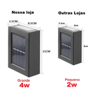 Luminária Solar De Parede À Prova D'água Para Jardim Muro E Varanda Led Spot