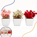 3 Mini Vasinhos Cerejeira Suculentas Cactos Flores Artificiais