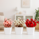 3 Mini Vasinhos Cerejeira Suculentas Cactos Flores Artificiais Decorativas Planta Artificial Decoração