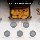 Fritadeira Air Fryer 5,5l Widemax Com Interior De Alumínio 1900w Midea -110V