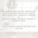 Kit 3 Pendente Aramado Diamante Luminária Lustre Teto Retro Industrial