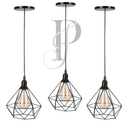 Kit 3 Pendente Luminária Lustre Teto Retro Industrial