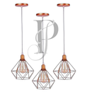 Kit 3 Pendente Luminária Lustre Teto Retro Industrial