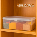 Porta Temperos 1 2 3 ou 4 Un Com 4 Colheres Pote Condimentos Organizador Divisórias Conchas