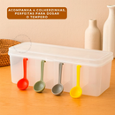 Porta Temperos 1 2 3 ou 4 Un Com 4 Colheres Pote Condimentos Organizador Divisórias Conchas