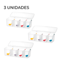 Porta Temperos Com 4 Colheres Pote Condimentos Organizador