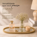 Bandeja Orgânica Decorativa Espelhada Dourada Multiuso Banheiro Lavabo Sala Preta Porta Maquiagem