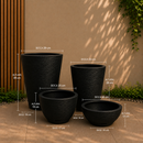 Kit 04 Vasos para Planta Flor Casa Jardim Varanda Coluna Redonda N1 N2 Bojo N1 + Bacia N1 com prato