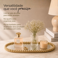 Bandeja Orgânica Decorativa Espelhada Dourada Multiuso