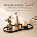 Bandeja Orgânica Decorativa Espelhada Dourada Multiuso Banheiro Lavabo Sala Preta Porta Maquiagem