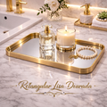 Bandeja Orgânica Decorativa Espelhada Dourada Multiuso