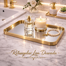 Bandeja Orgânica Decorativa Espelhada Dourada Multiuso
