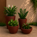 Kit 04 Vasos para Planta Flor Casa Jardim Varanda Coluna Redonda N1 N2 Bojo N1 + Bacia N1 com prato