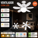 Ventilador de Teto Com Luz 120W Led 3 Tipos de Luz + Controle Remoto Ventilador C/ 6 Hélices Bivolt Quarto Sala