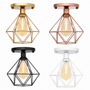 Lustre De Teto Industrial Plafon Retrô Aramado Diamante