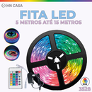 Fita LED 3528 SUPER LED ULTRA RGB 5M até 15M 12V 300 LEDS | 16 CORES IP20 Pronta Entrega Com e Sem Fonte