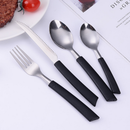 Jogo De Talheres 24 Peças Com Suporte Organizador SNH27 Snel Home Cor: Preto