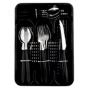Jogo De Talheres 24 Peças Com Suporte Organizador SNH27 Snel Home Cor: Preto